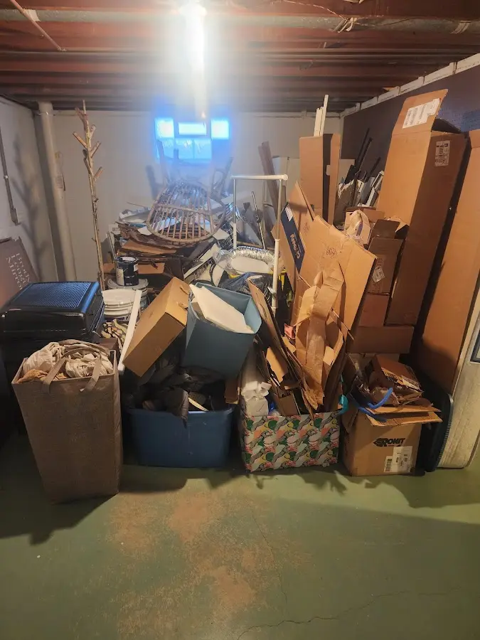 Roll-off dumpster container at job site for 2 Yard Dumpster Rental in Albany